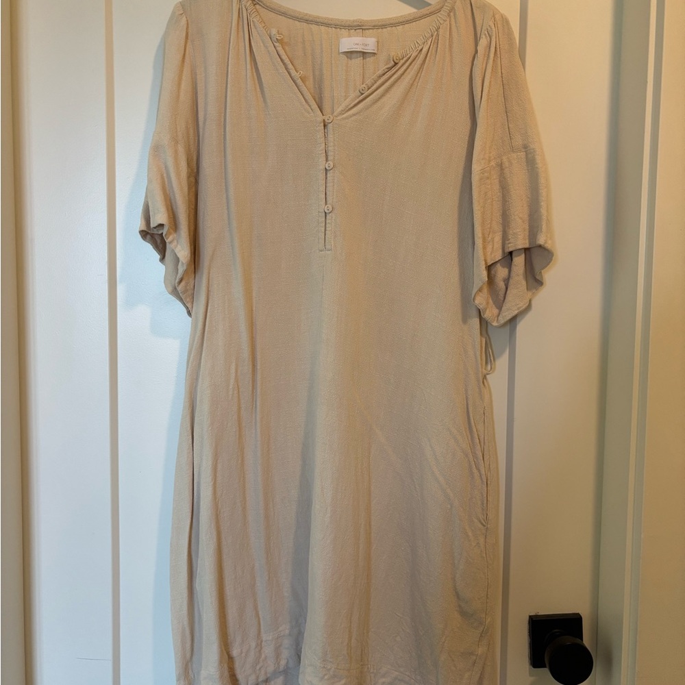 OAK + FORT Short Sleeve Dress with Belt - Picture 2 of 7